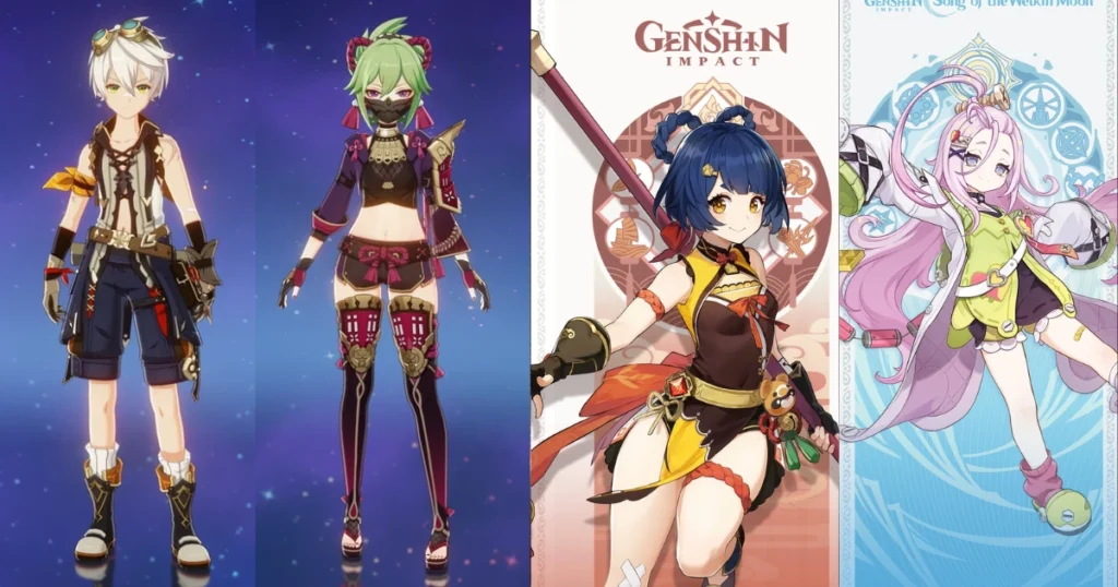 F2P Genshin Impact Characters: Bennett, Kuki Shinobu, Xiangling AND Aino
